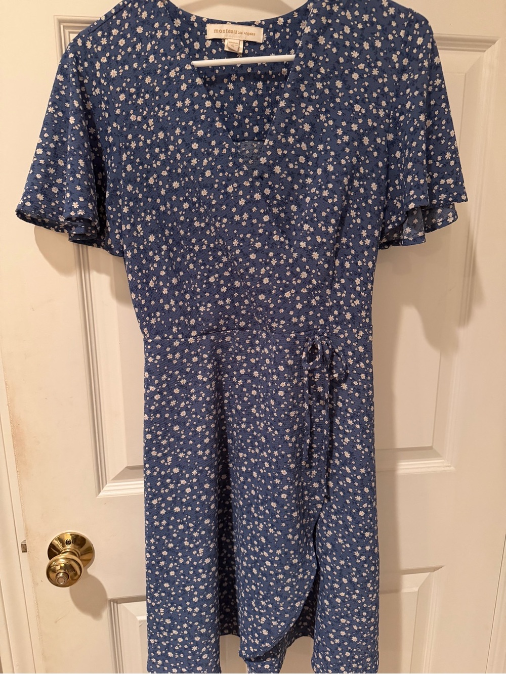 Mossy Oak Blue Floral Wrap-Style Dress for Kids
